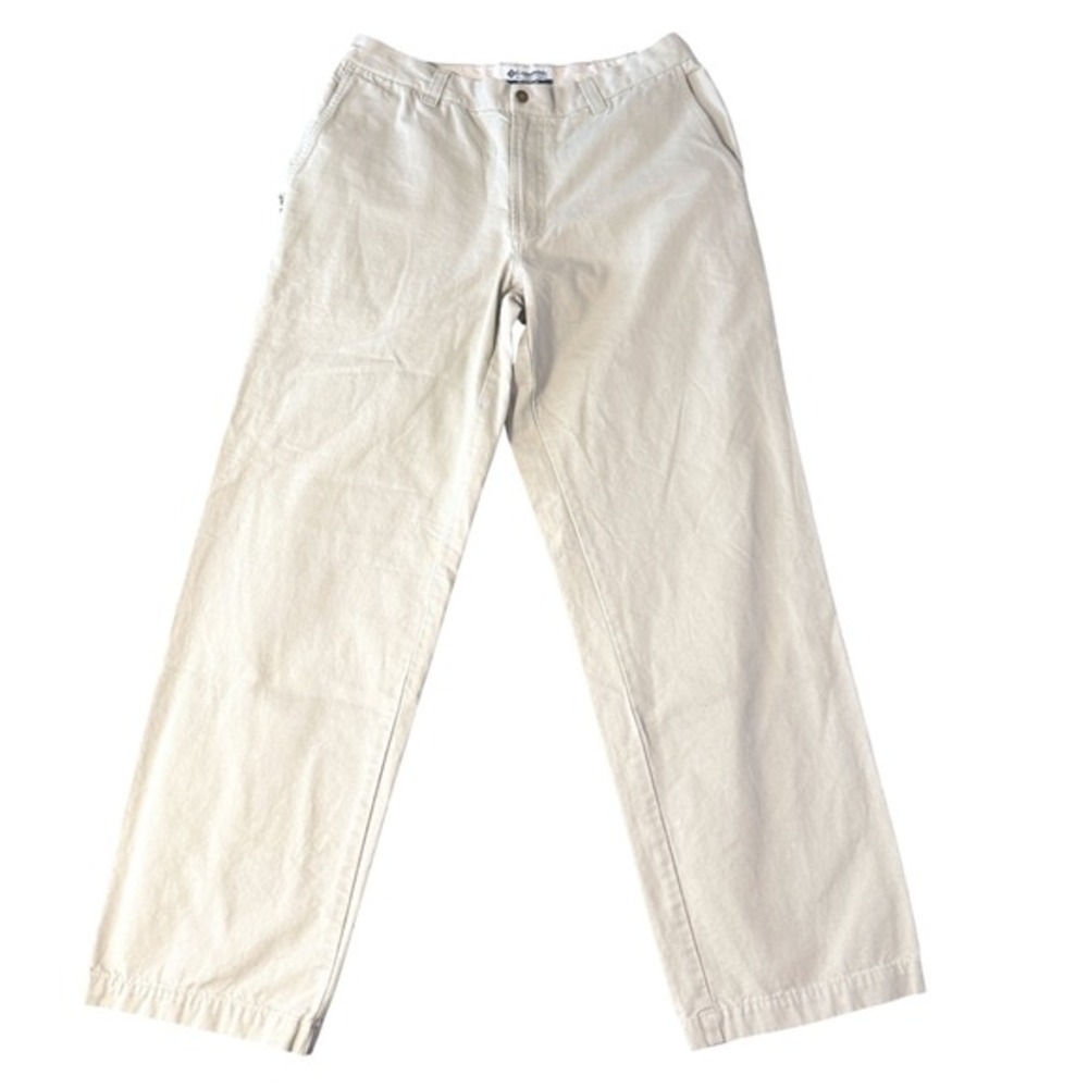 Columbia Pants ROC Cargo Canvas AM8142 Mens‎ Size 34 Beige Khaki Hiking Trail